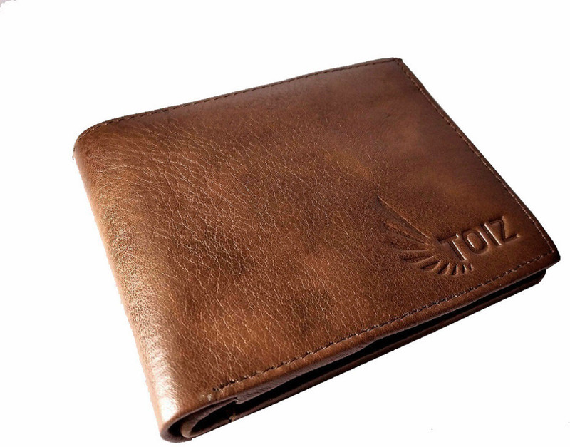 toiz Men Brown Genuine Leather Wallet(6 Card Slots)