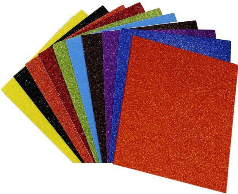craftistics A4 Glitter Foam Sheet Assorted Colours (Pack of 10 Sheets)