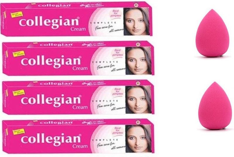 collegian Ayurvedic Cream for All Types of Skin Problem, 20g pack of 4 (80 gm) with 2 beuty bleneder (pack of 6)(Set of 6)