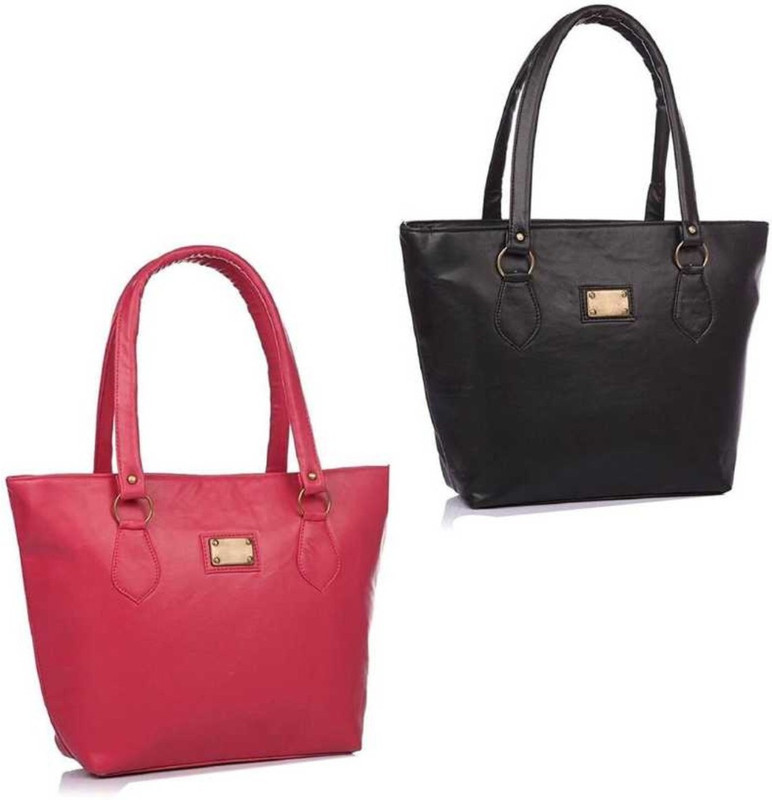 onland Top Handle Hand Bag Combo Shoulder Bag(Pink, Black, 5 L)