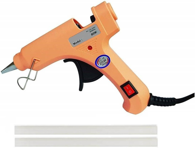 stickum hot 20 Watt With 02 Glue Sticks Hot Melt peach Glue Gun For Art and Crafts , Diy , Kirigami , Paper , PCB , Plush Toys , Crafts , Wood , Box Standard Temperature Corded Glue Gun (07 mm) High Temperature Corded Glue Gun(7 mm)