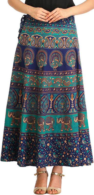 anmol enterprises Printed Women Wrap Around Beige Skirt