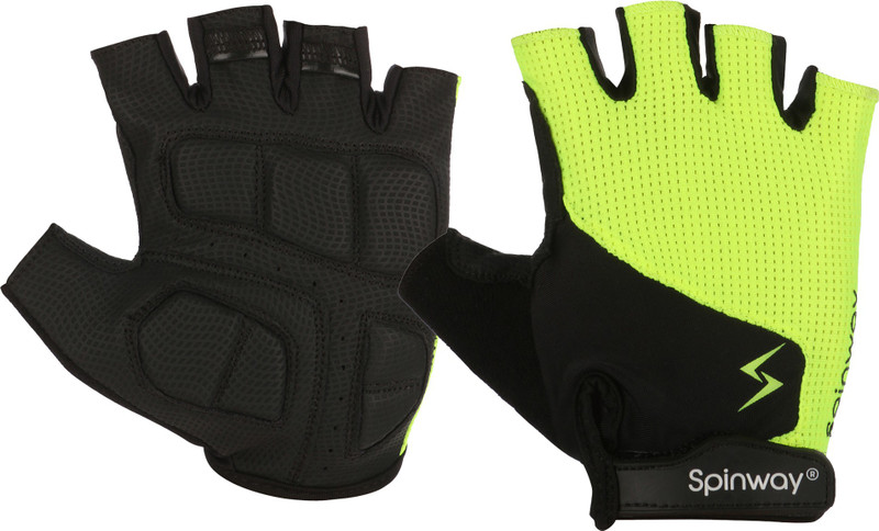 spinway Polyster Mesh Towel fabric with SBR Weight Lifting Gel based Padding Gym & Fitness Gloves(Green, Black)