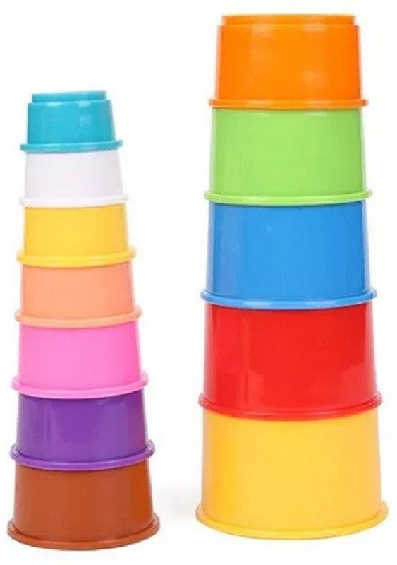 Nabhya Build Up Beakers Preschool Toy Educational Building Blocks 12 Piece(Multicolor)