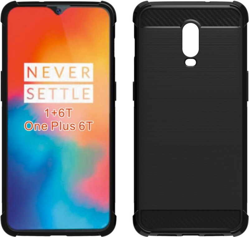 noorm Back Cover for NewStyle Carbon Fiber Cover Soft TPU Brushed case for Oneplus 6(Black, Grip Case, Silicon)