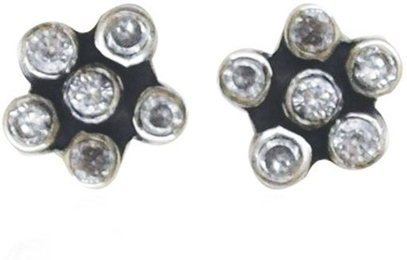 silver planets Ear 178 Zircon Sterling Silver Stud Earring