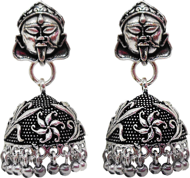 keyline Oxidised Silver Small Jumki Earrings For Girls and Women Copper Jhumki Earring