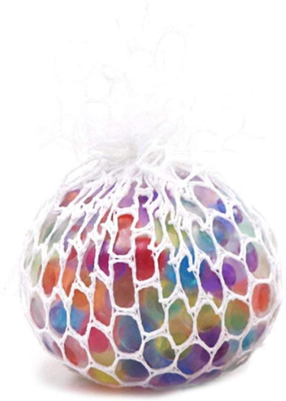 vibgyor Anti Stress Mesh/Bulb Spongy Ball Toy Grape Stress Relief Squeezing Ball (White) Squash Ball(Pack of 1, Multicolor)
