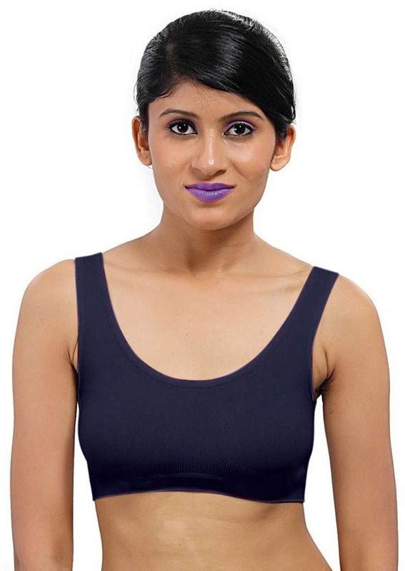Bahucharaji Creation Women Sports Heavily Padded Bra(Dark Blue)