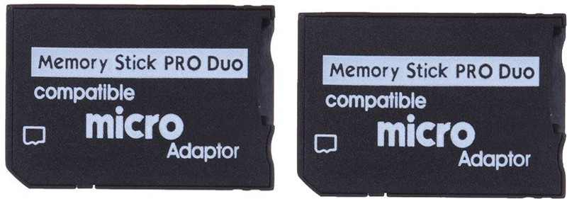 YTM (Pack of 2) Micro Sd Sdhc TF to Memory Stick Ms Pro Duo Card Reader PSP Adapter Converter Card Reader(Black)