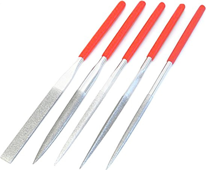 uptodateprouducts SunRise 5-Piece 140 mm Soft-Grip Diamond File Set Diamond File Set Paring Chisel(1 mm Blade)