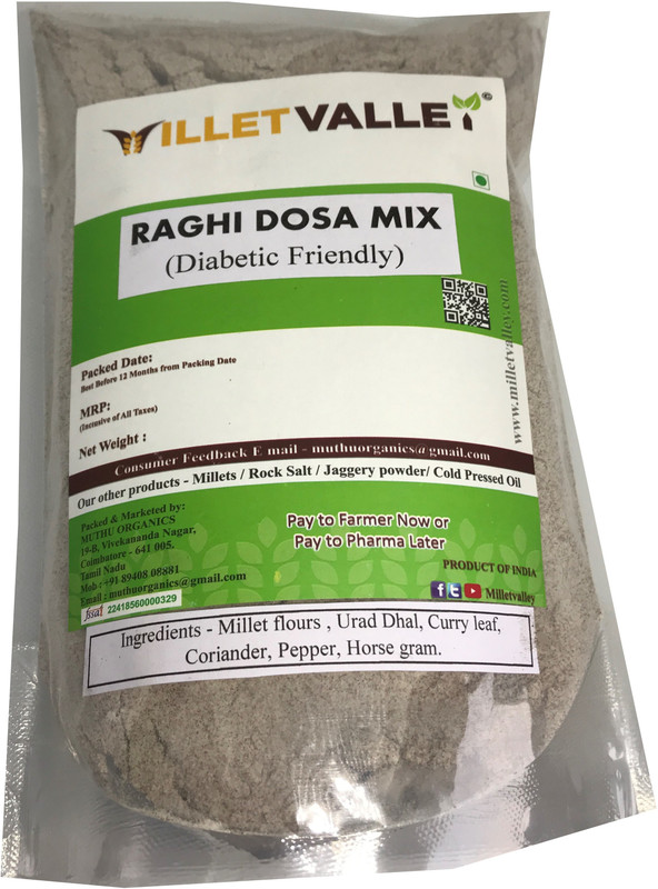 MILLET VALLEY RAGHI/ FINGER MILLET DOSA MIX - DIABETIC FRIENDLY(400 g)