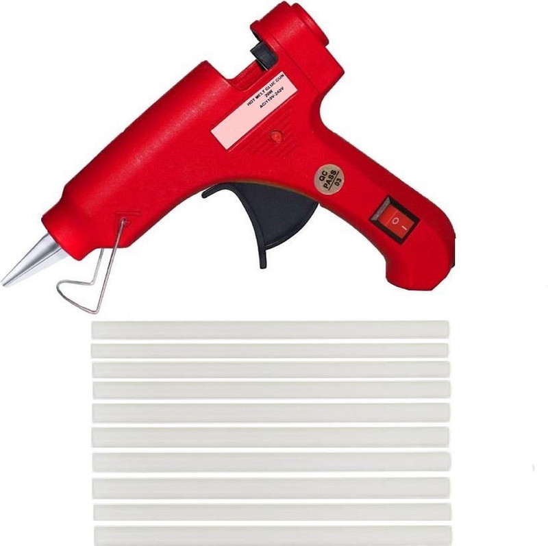 fixum 20 Watt red Hot Melt Glue Gun With 10 Sticks For Wood , Box Standard Temperature Corded Glue Gun (07 mm) Standard Temperature Corded Glue Gun(7 mm)