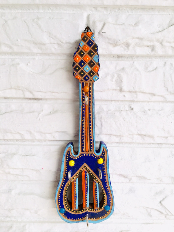handmade pledge HP17 Wood Key Holder(3 Hooks, Purple)