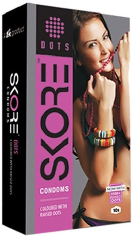 SKORE RAISED ( DOTS ) WITH EXTRA LUBRICATION Condom(10 Sheets)