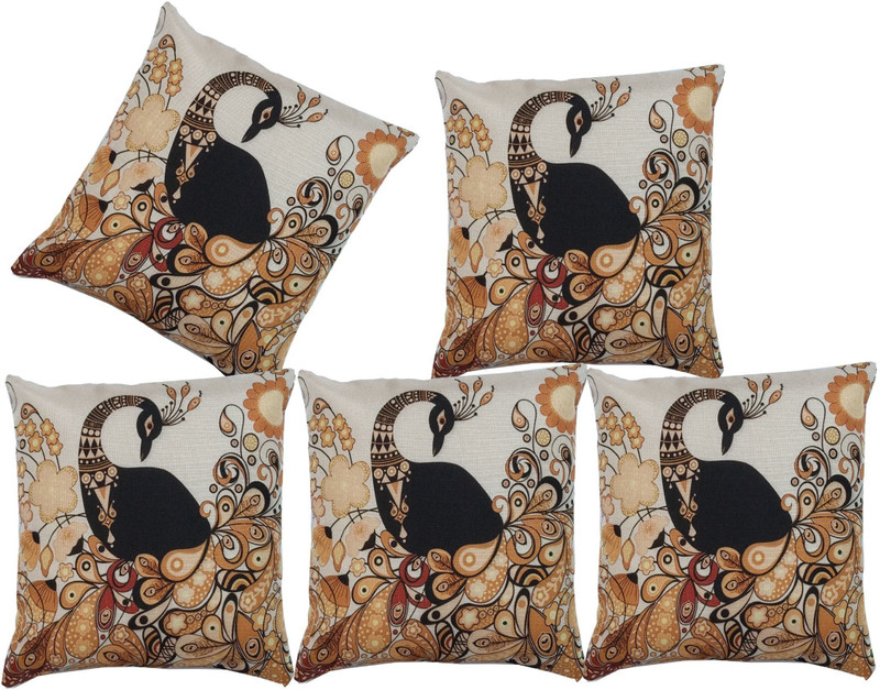swasiya Floral Cushions & Pillows Cover(Pack of 5, 40*40, Multicolor)
