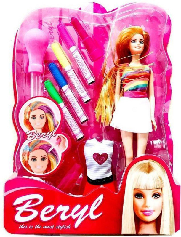 simpiyega creation Fashion Doll Hair Color & Design Salon Set with Accessories Toy Set for Girl (Multicolor)(Multicolor)