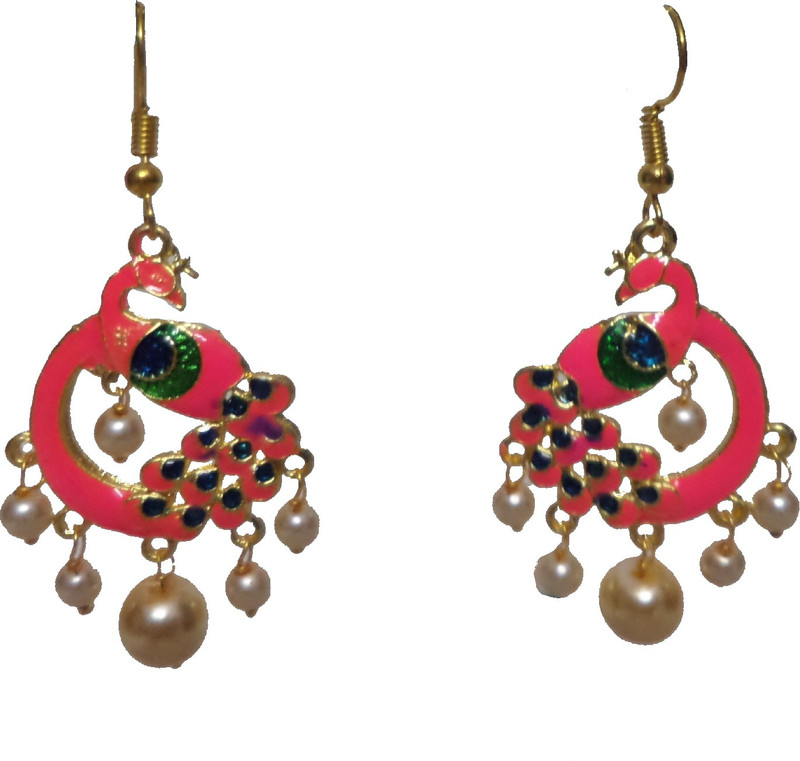 mona decor PEACOCK EARRING Brass Drops & Danglers