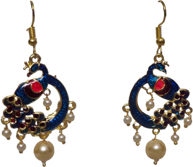 mona decor PEACOCK EARRING Brass Drops & Danglers