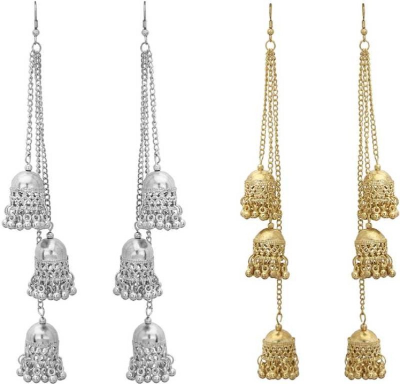 Buy Leadwort Trending Style Pearl Oxidised Kashmiri Jhumka Earrings for  women and girls at Amazonin