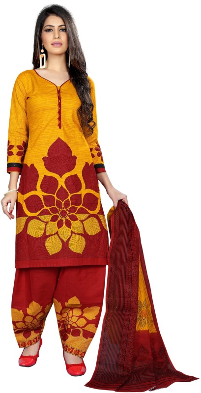 Saarah Cotton Blend Printed Salwar Suit Material(Unstitched)