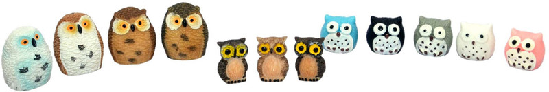 back garden nursery set of 12 owls miniatures Garden Gnome(Height: 3)