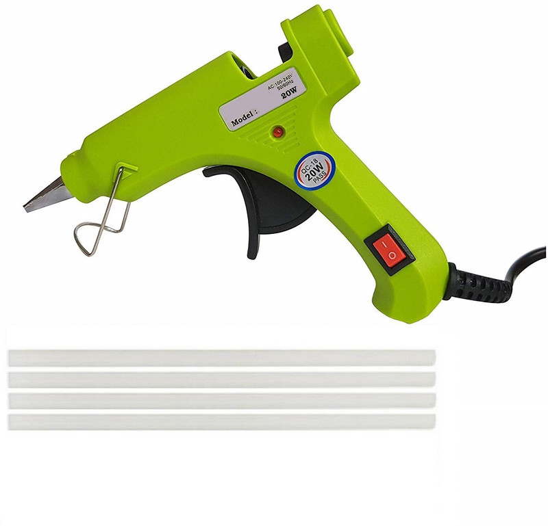 stickum 20 Watt light green hot melt glue gun With 04 Glue Sticks Hot For Art and Crafts , Diy , Kirigami , Paper , PCB , Plush Toys , Crafts , Wood , Box Standard Temperature Corded Glue Gun (07 mm) Standard Temperature Corded Glue Gun(7 mm)