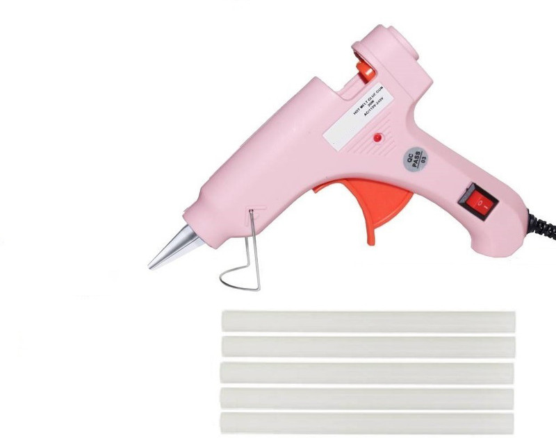 fixum 20 Watt light pink Hot Melt Glue Gun With 05 Sticks For Wood , Box Standard Temperature Corded Glue Gun (07 mm) Standard Temperature Corded Glue Gun(7 mm)