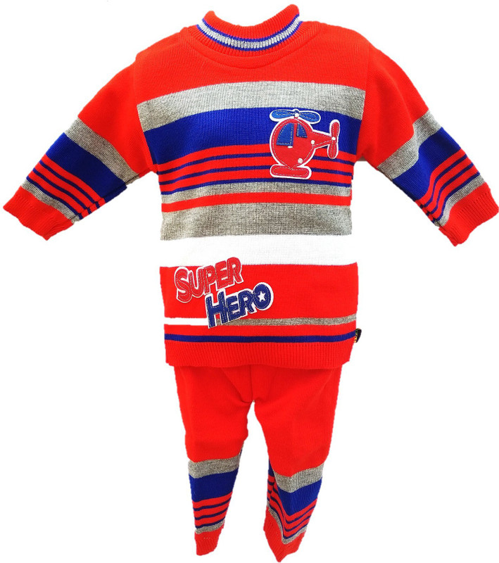 socho samjo Baby Boys & Baby Girls Casual Sweater Sweatpant(Red)