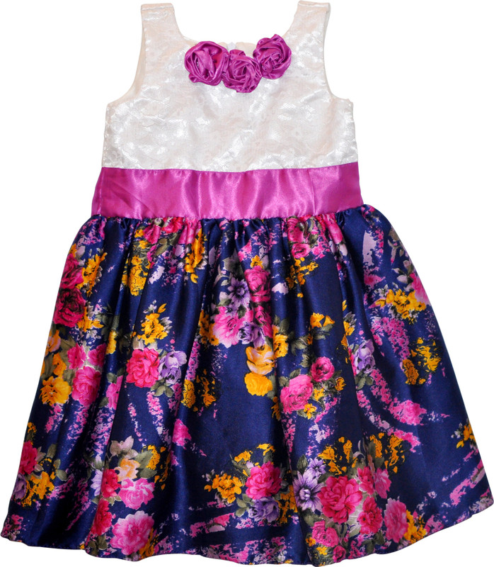 twinkles Girls Midi/Knee Length Party Dress(Blue, Sleeveless)