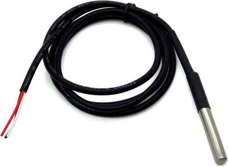 REES52 Waterproof DS18B20 Digital Temperature Sensor Probe 100cm Wire Cable for Arduino(Black)
