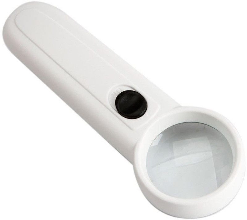 buyyart 37mm Dia White Light 2 LED Illuminated Magnifier 15X Magnifying Glass 15mm Glass(White)