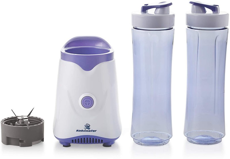 Kelvinator personal_Blender KJB-251 Personal Blender with Travel Sport Bottle and Travel Lid 250 Juicer Mixer Grinder(Purple, White, 2 Jars)