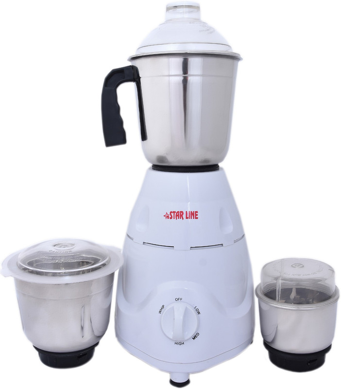 STARLINE MIXER GRINDER MG18H27 550 Mixer Grinder(White, 3 Jars)