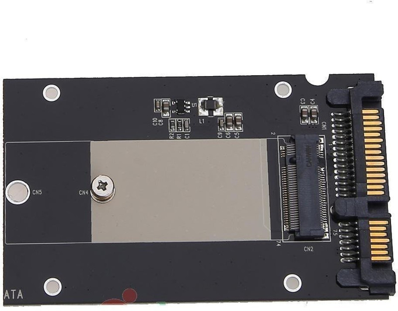 buyyart New Enclosure B Key M2 NGFF SSD to 2.5" SATA Converter Adapter Card for Laptop Mac Motherboard(Black)