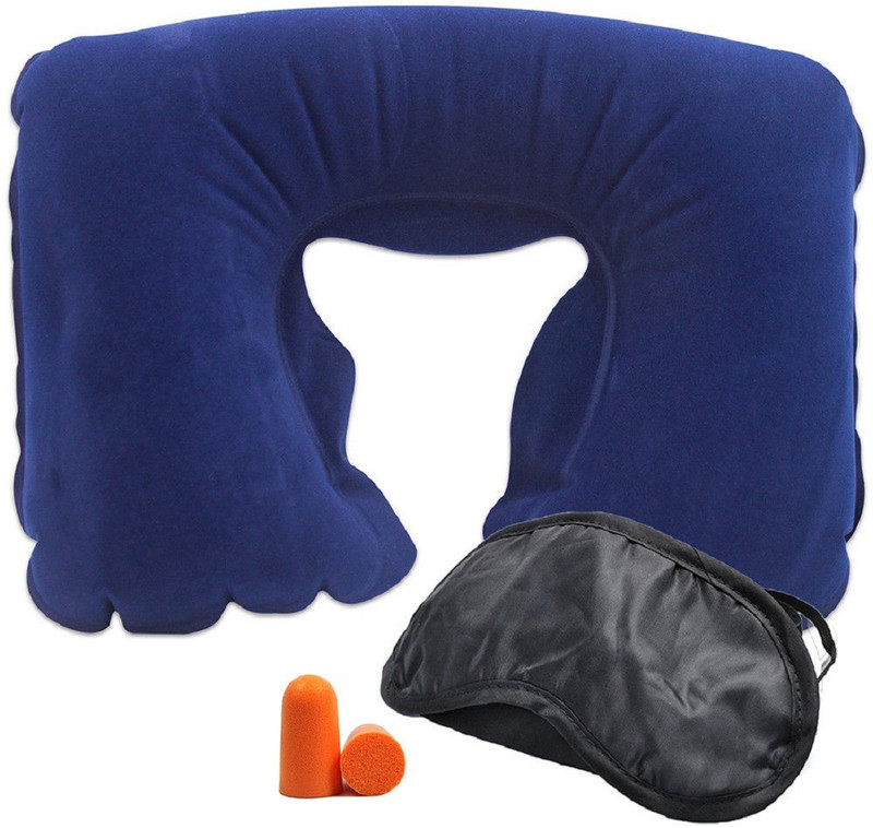 lycus 3 in 1 Tourist Neck Travel Pillow with Cushion Car-Eye Maks Sleep Rest Shade and Ear Plug-Multi Color Neck Pillow & Eye Shade(Multi)