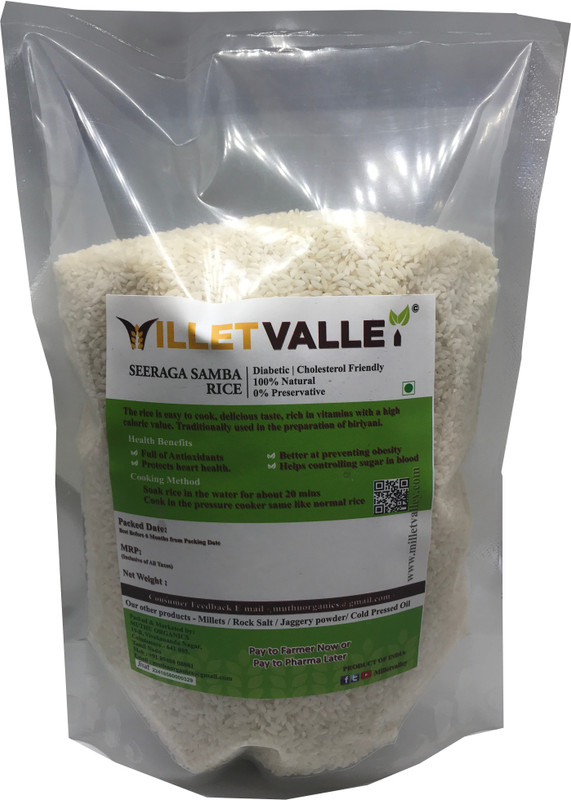 millet valley Seeraga Samba (4.5 KG) Jeera Samba Rice (Medium Grain, Parboiled)(4.5 kg)