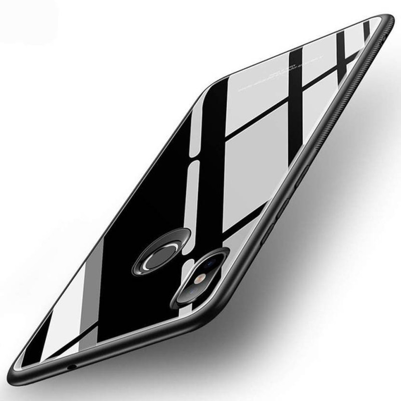 mhub Back Cover for Mi Redmi Note 6 Pro(Glass Black, Dual Protection)