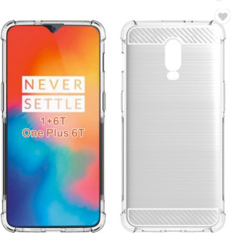 noorm Back Cover for NewStyle Carbon Fiber Cover Soft TPU Brushed case for One Plus 6T(Transparent, Grip Case, Silicon)