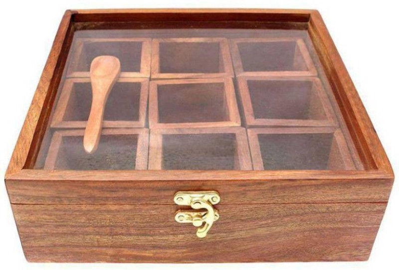 classiconline  - 1000 ml Wood Spice Container(Brown)