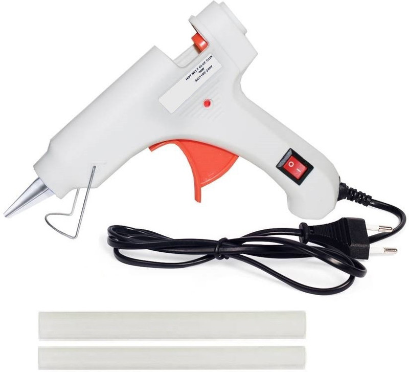 fixum 20 Watt White Hot Melt Glue Gun With 02 Sticks For Art and Craft,Diy,Paper,Toys, Wood , Box Standard Temperature Corded Glue Gun (07 mm) Standard Temperature Corded Glue Gun(7 mm)