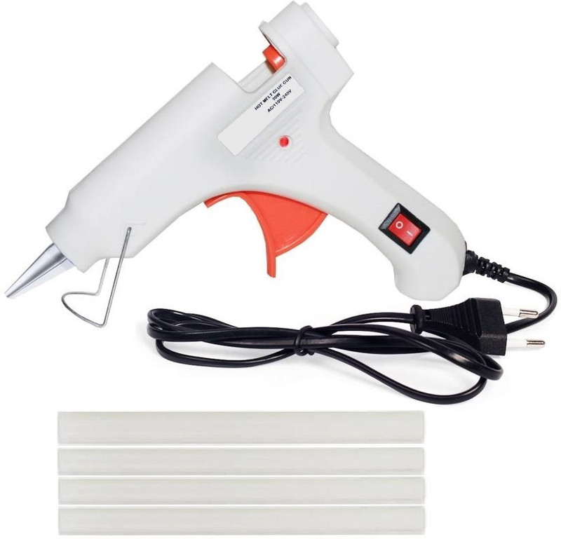 fixum 20 Watt White Hot Melt Glue Gun With 04 Sticks For Art and Craft,Diy,Paper,Toys, Wood , Box Standard Temperature Corded Glue Gun (07 mm) Standard Temperature Corded Glue Gun(7 mm)