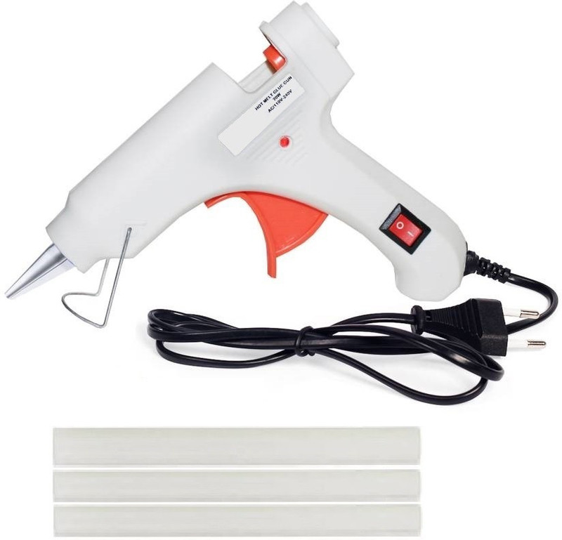 fixum 20 Watt White Hot Melt Glue Gun With 03 Sticks For Art and Craft,Diy,Paper,Toys, Wood , Box Standard Temperature Corded Glue Gun (07 mm) Standard Temperature Corded Glue Gun(7 mm)