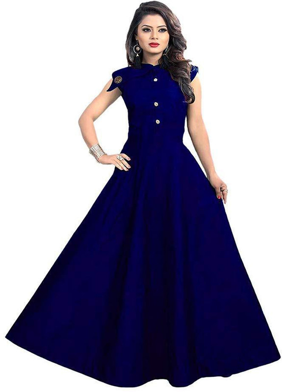 sbj collections Anarkali Gown(Light Blue)