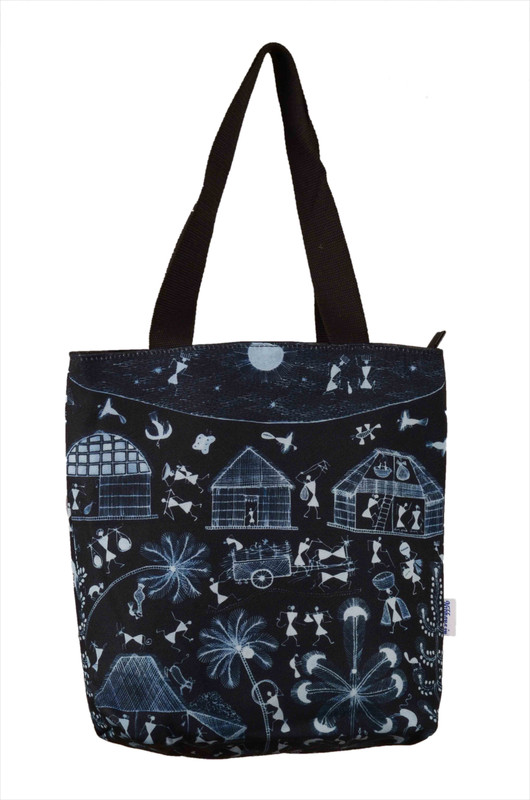 nibhana Women White, Blue Tote