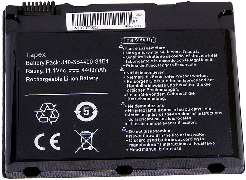 Lapex WiroU40-4S2200-G1L3 6 Cell Laptop Battery