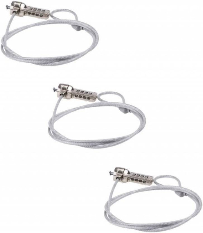 FU4 Set Of 3 High Quality Notebook/Laptop Security Lock (Silver) LT5(Silver)