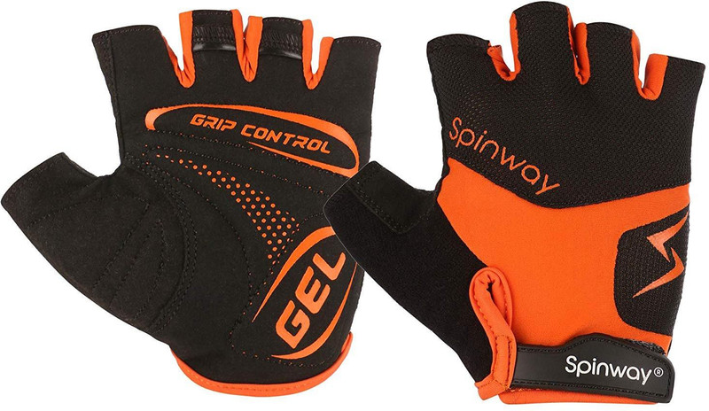spinway Polyster Mesh Towel fabric with SBR Weight Lifting For Women|Padding Gel Gym & Fitness Gloves(Orange, Black)