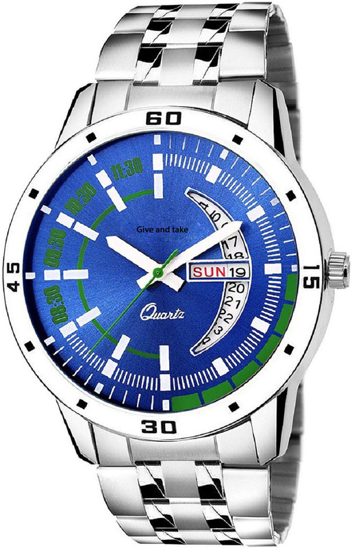give and take BLUE DIAL DAY & DATE FUNCTIONING Watch - For Men BLUE DIAL DAY & DATE FUNCTIONING Watch - For Men Hybrid Smartwatch Watch  - For Men