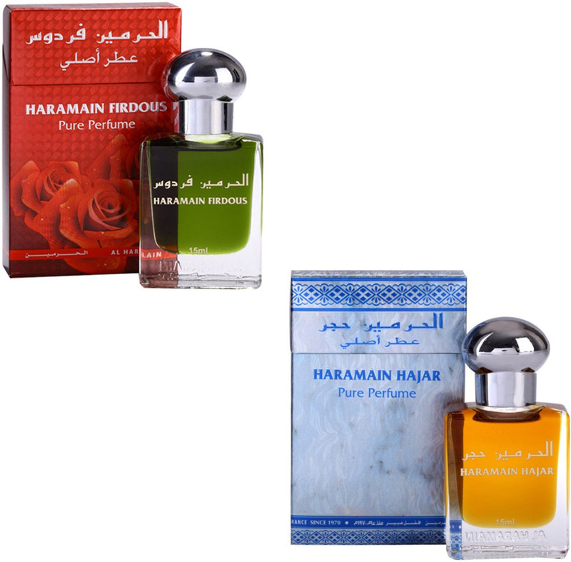 Al Haramain Firdous & Hajar Fragrance Roll on Attar Combo Pack of 2 - 2 x 15 ml Floral Attar(Floral) Al Haramain Firdous & Hajar Fragrance Roll on Attar Combo Pack of 2 - 2 x 15 ml Floral Attar(Floral)